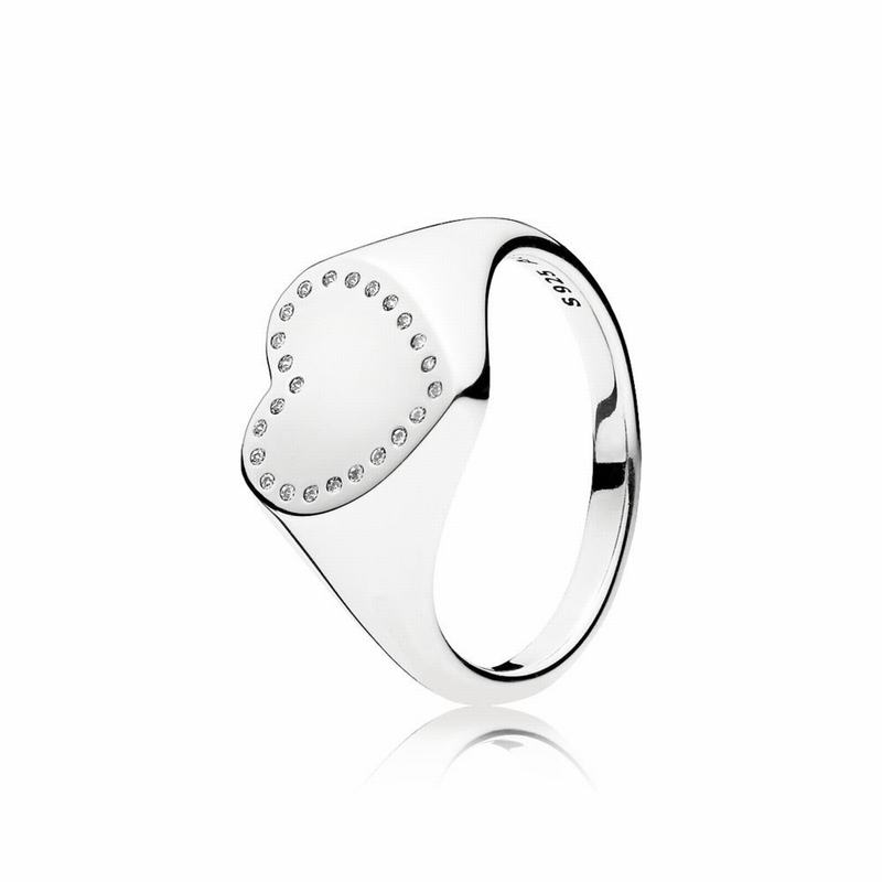 Pandora Heart Signet Stackable Ring NZ Sale, Sterling Silver (527304-DHX)